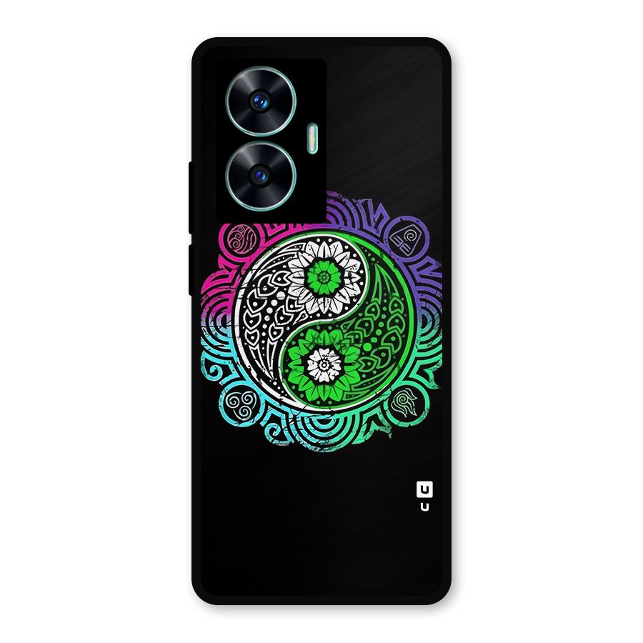 Yin and Yang Colorful Mandala Metal Back Case for Realme Narzo N55