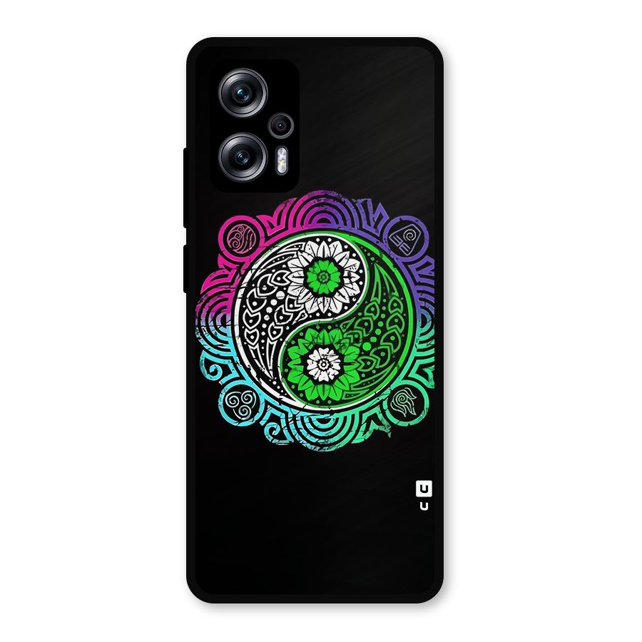 Yin and Yang Colorful Mandala Metal Back Case for Redmi K50i