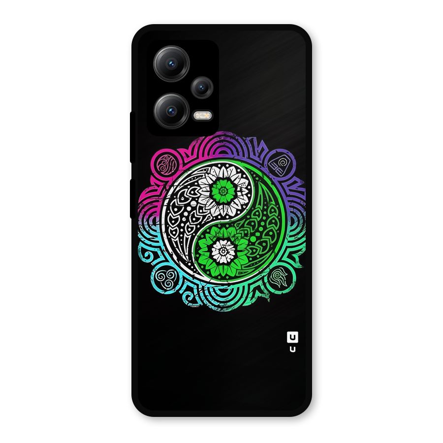 Yin and Yang Colorful Mandala Metal Back Case for Redmi Note 12 5G