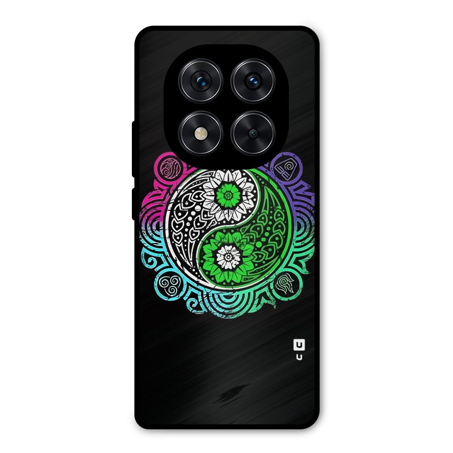 Yin and Yang Colorful Mandala Metal Back Case for Redmi Note 14 Pro 5G