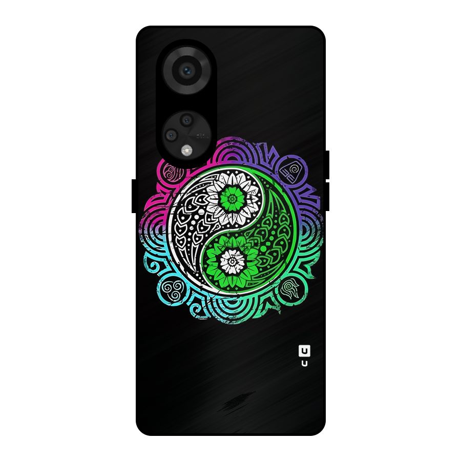 Yin and Yang Colorful Mandala Metal Back Case for Reno8 T 5G