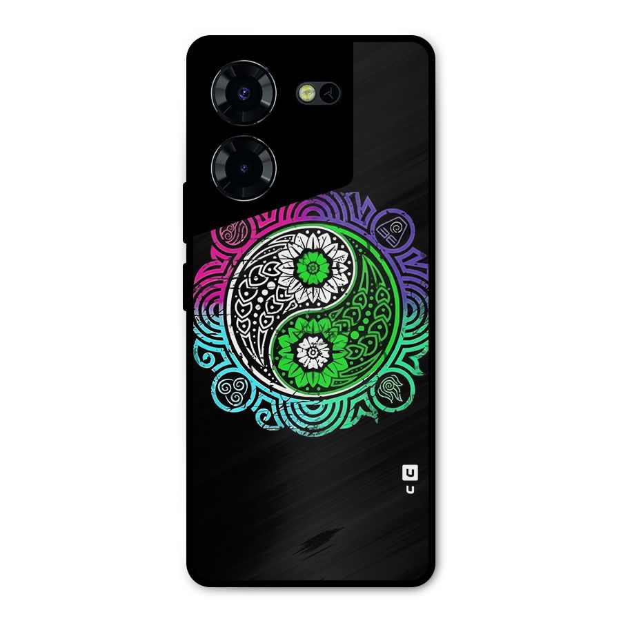Yin and Yang Colorful Mandala Metal Back Case for Tecno Pova 5 Pro 5G
