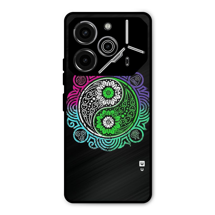 Yin and Yang Colorful Mandala Metal Back Case for Tecno Pova 6 Pro