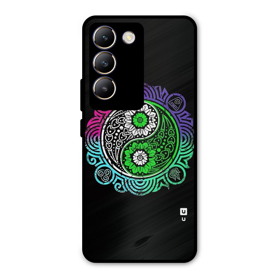 Yin and Yang Colorful Mandala Metal Back Case for Vivo T3 5G