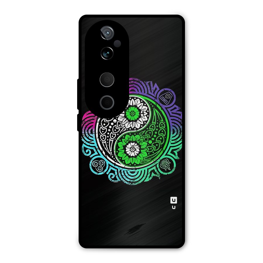 Yin and Yang Colorful Mandala Metal Back Case for Vivo T3 Ultra