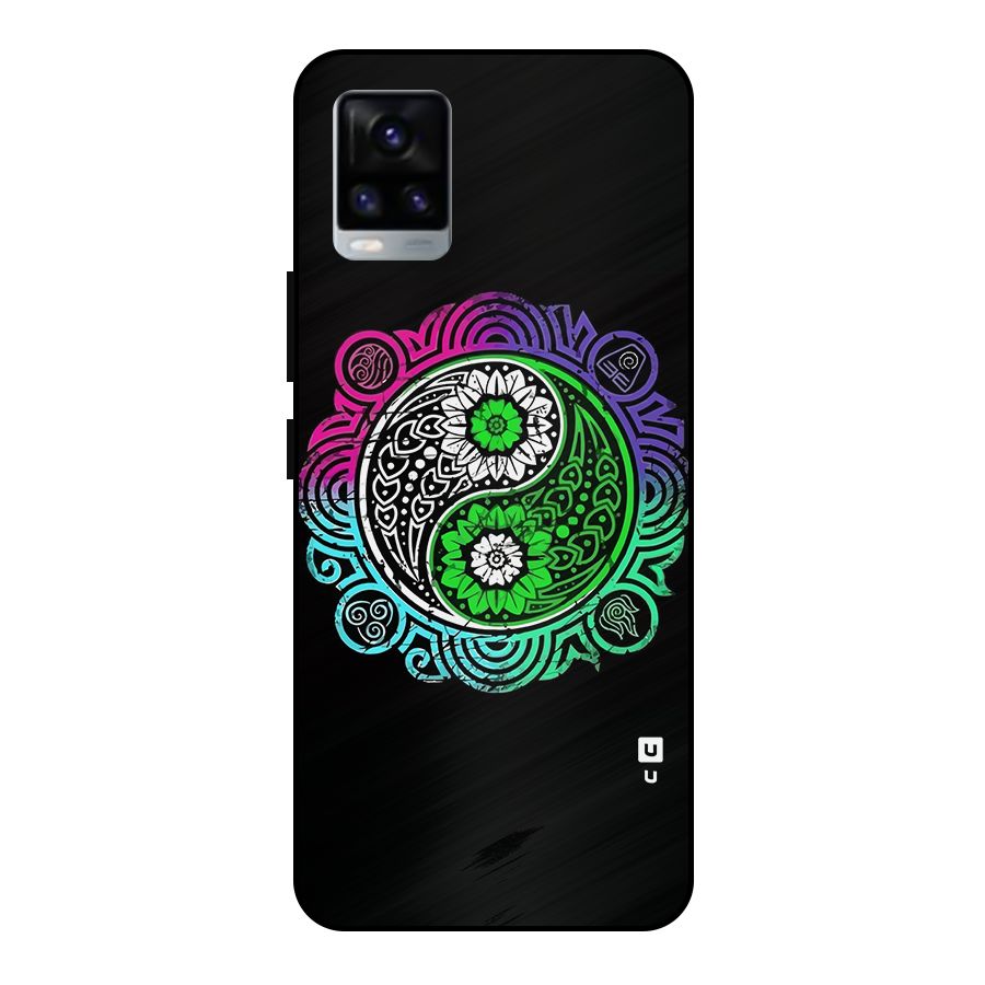 Yin and Yang Colorful Mandala Metal Back Case for Vivo V20
