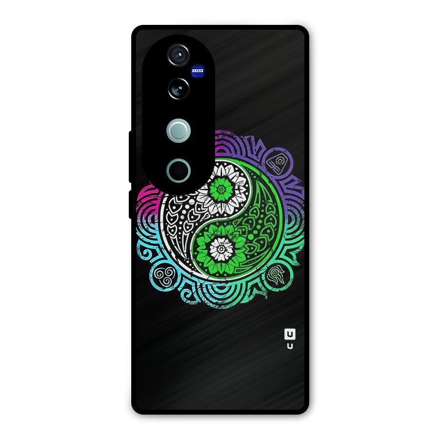 Yin and Yang Colorful Mandala Metal Back Case for Vivo V40 Pro
