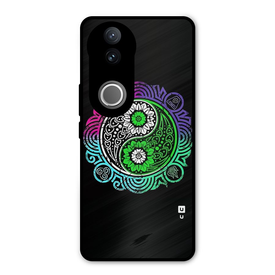 Yin and Yang Colorful Mandala Metal Back Case for Vivo V50e