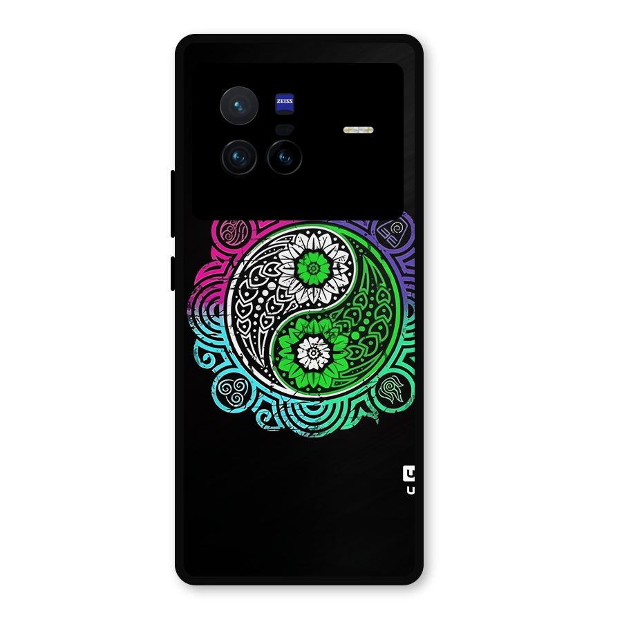Yin and Yang Colorful Mandala Metal Back Case for Vivo X80