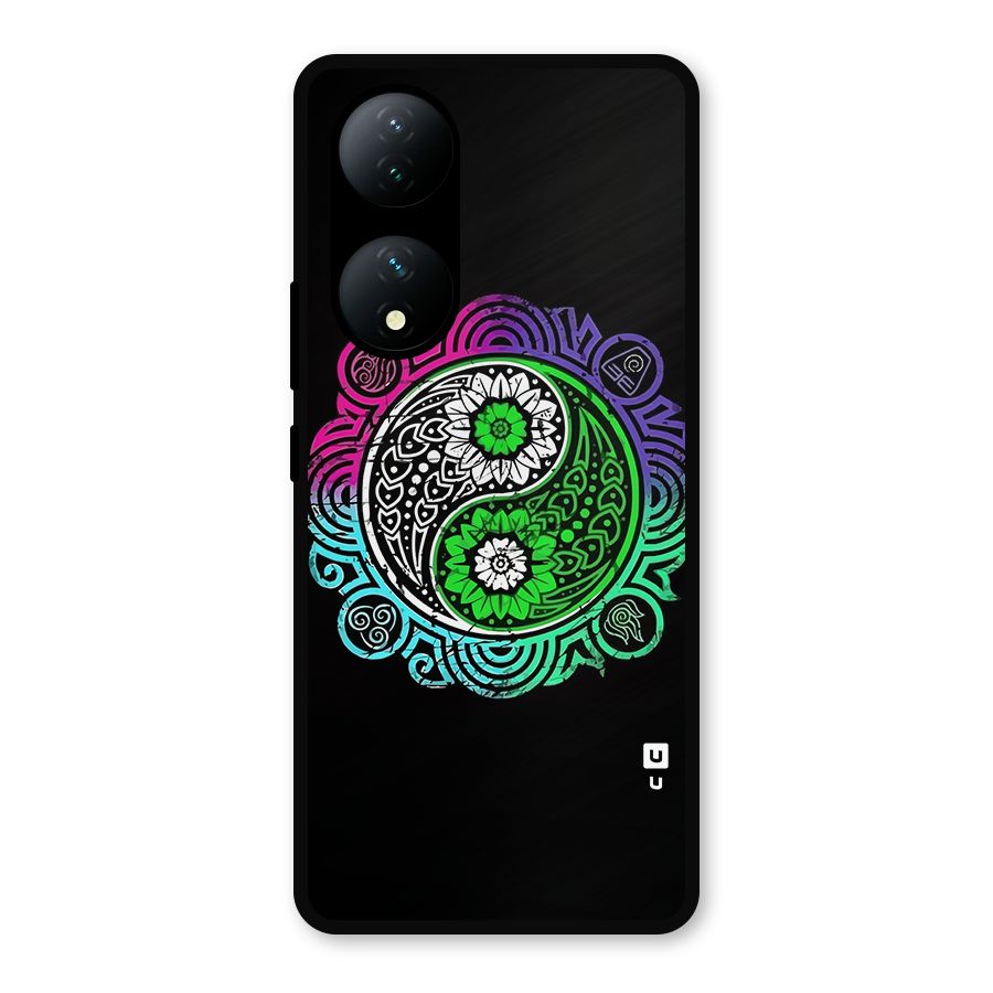 Yin and Yang Colorful Mandala Metal Back Case for Vivo Y100a