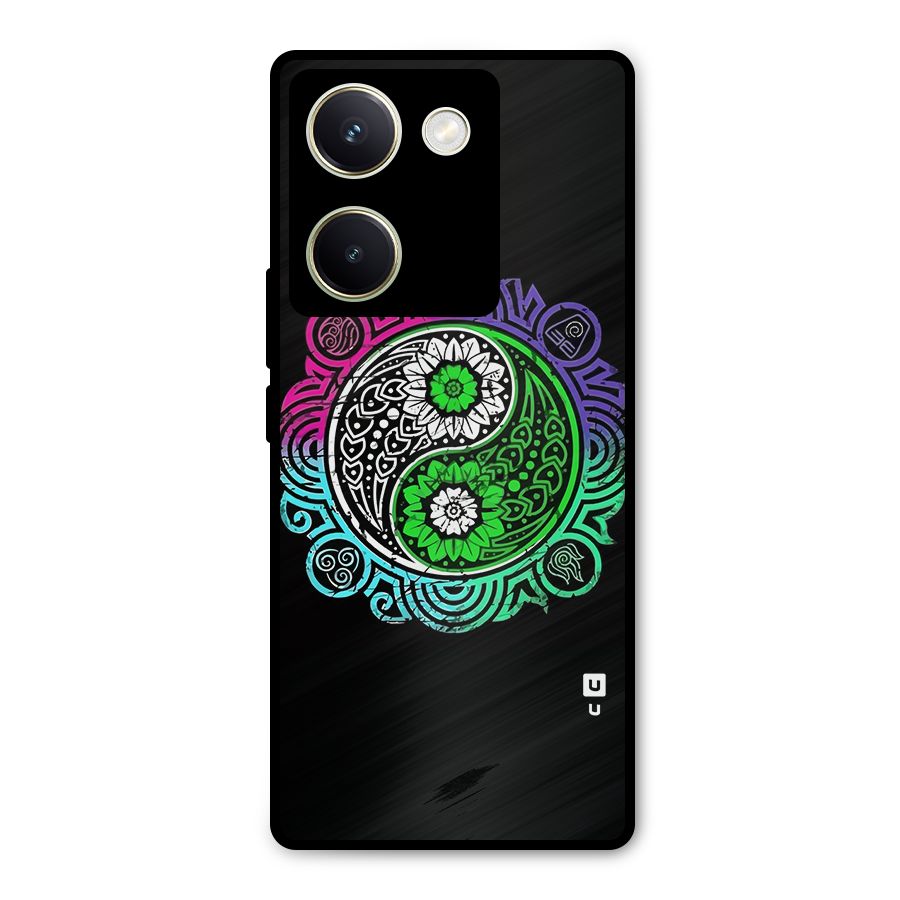 Yin and Yang Colorful Mandala Metal Back Case for Vivo Y200 Pro