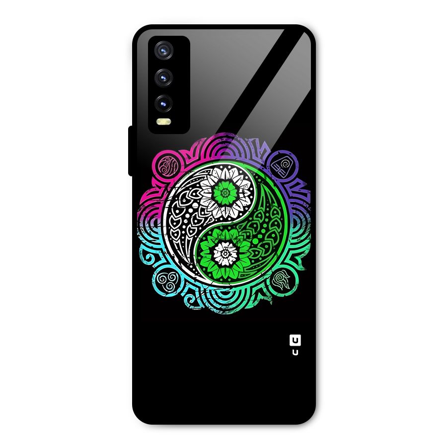 Yin and Yang Colorful Mandala Metal Back Case for Vivo Y20g