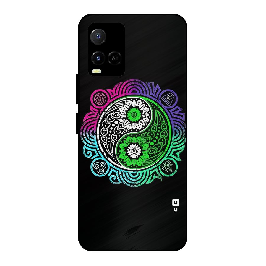 Yin and Yang Colorful Mandala Metal Back Case for Vivo Y21A