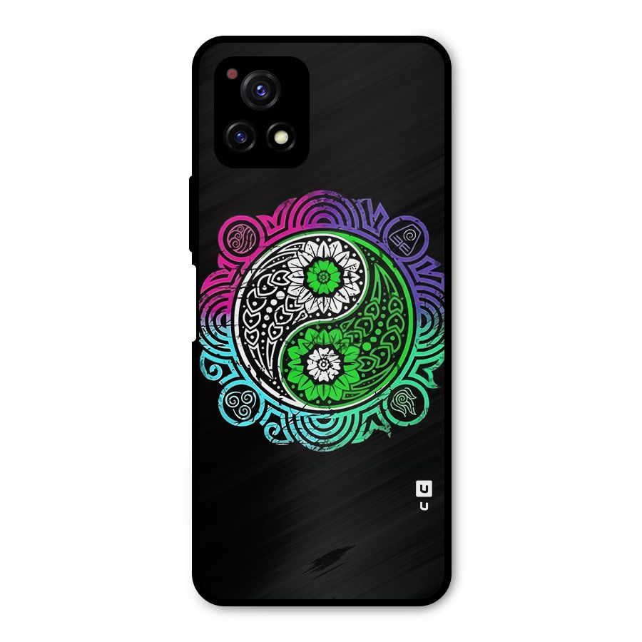 Yin and Yang Colorful Mandala Metal Back Case for Vivo Y72 5G