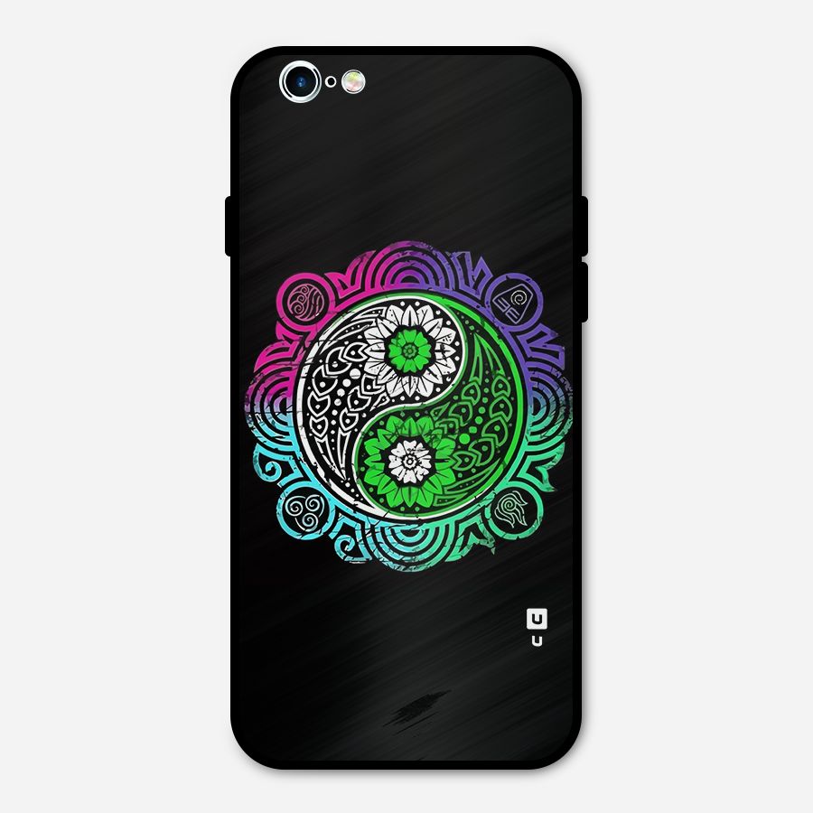 Yin and Yang Colorful Mandala Metal Back Case for iPhone 6 6s