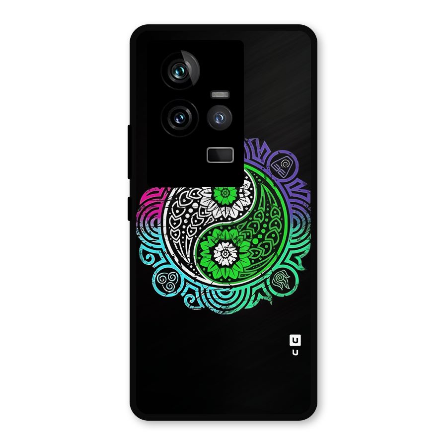 Yin and Yang Colorful Mandala Metal Back Case for iQOO 11 5G