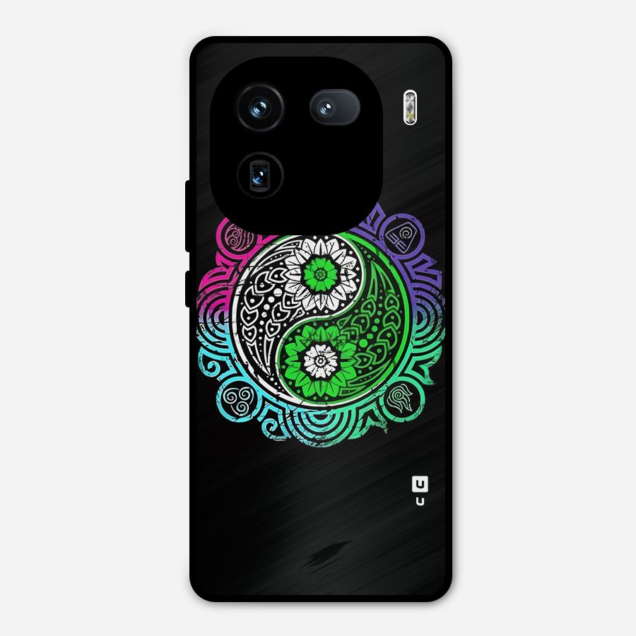 Yin and Yang Colorful Mandala Metal Back Case for iQOO 12
