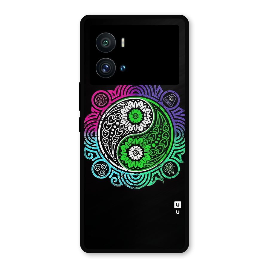 Yin and Yang Colorful Mandala Metal Back Case for iQOO 9 Pro