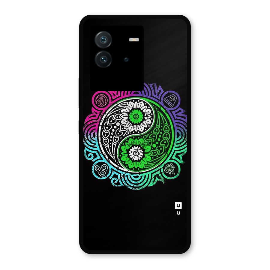Yin and Yang Colorful Mandala Metal Back Case for iQOO Neo 6 5G