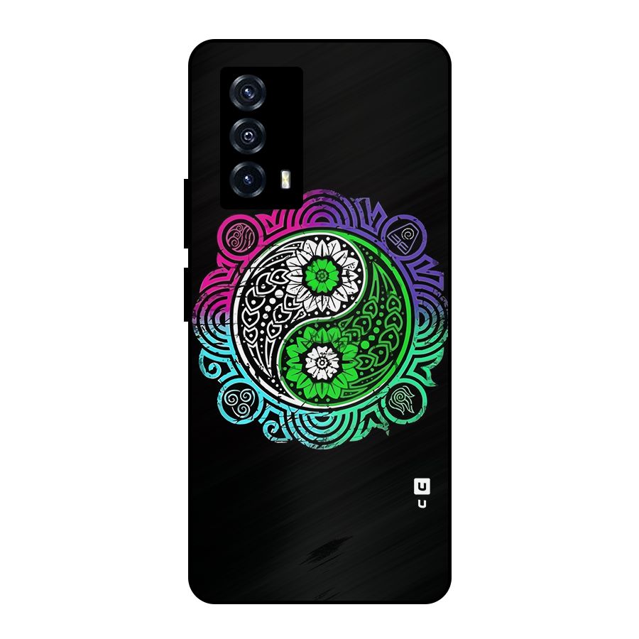 Yin and Yang Colorful Mandala Metal Back Case for iQOO Z5