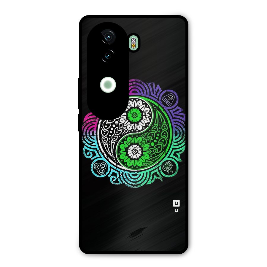 Yin and Yang Colorful Mandala Metal Back Case for iQOO Z9s