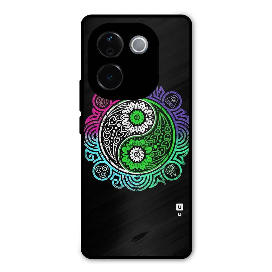 Yin and Yang Colorful Mandala Metal Back Case for iQOO Z9s Pro