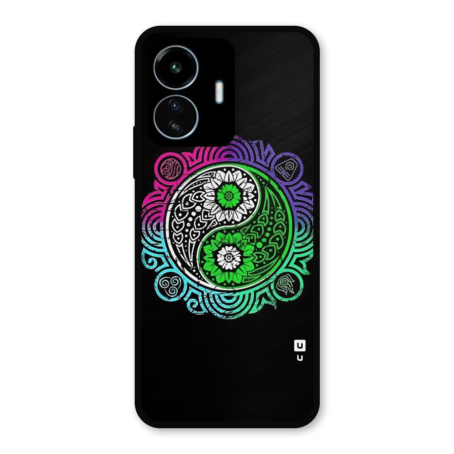 Yin and Yang Colorful Mandala Metal Back Case for vivo iQOO Z6 Lite 5G