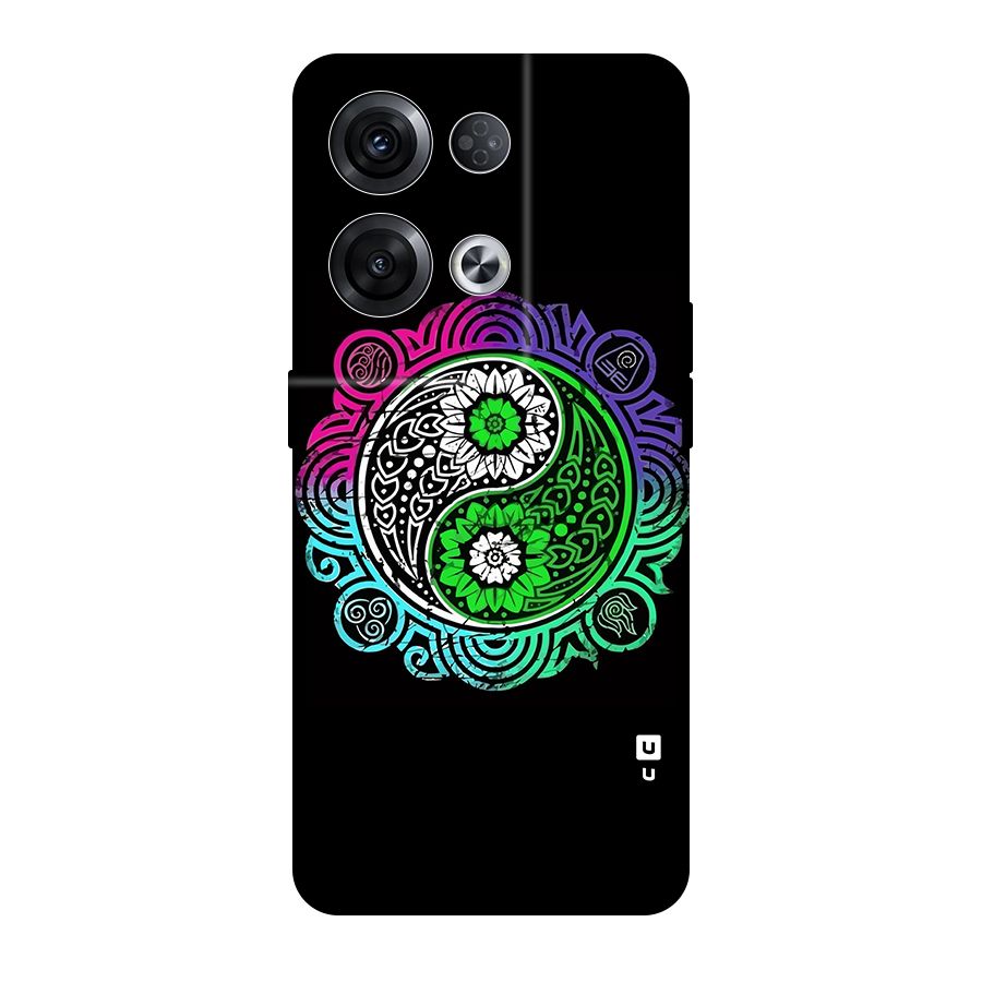 Yin and Yang Colorful Mandala Original Polycarbonate Back Case for Oppo Reno8 Pro 5G