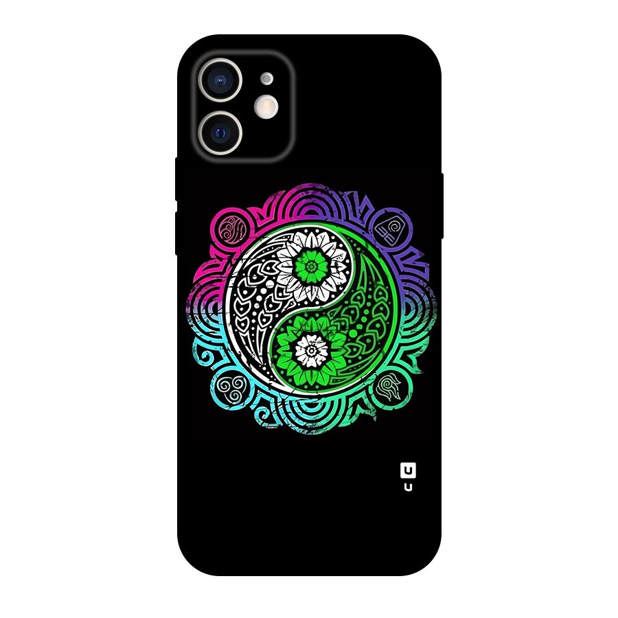 Yin and Yang Colorful Mandala Original Polycarbonate Back Case for iPhone 12