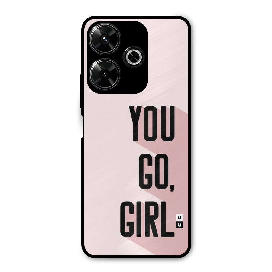 You Go Girl Shadow Metal Back Case for Poco M6 Plus