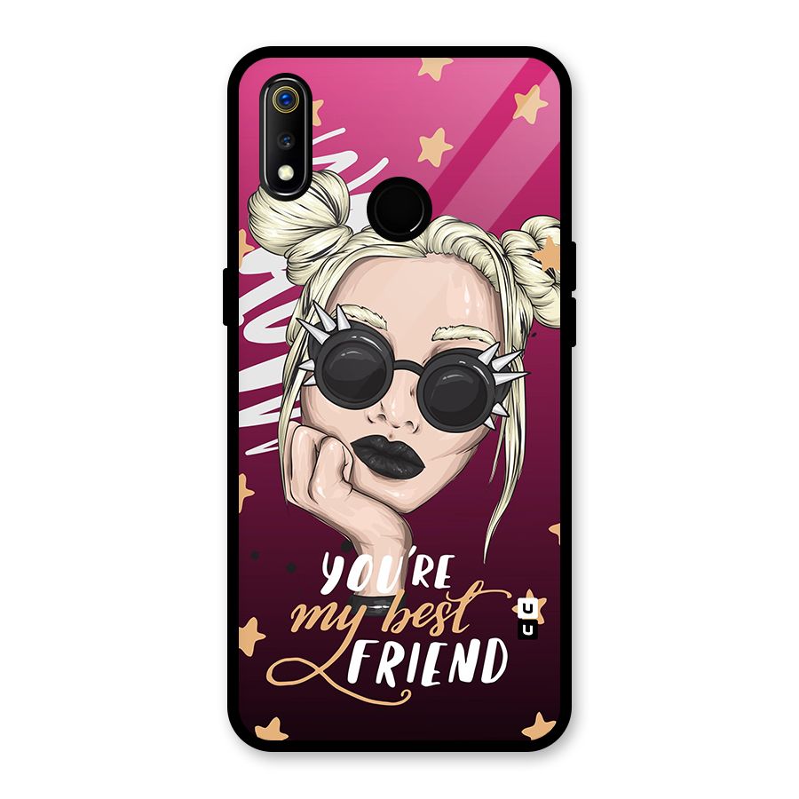 You My Best Friend Glass Back Case for Realme 3