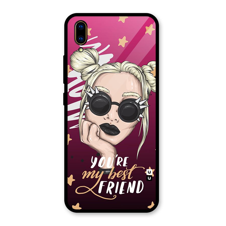 You My Best Friend Glass Back Case for Vivo V11 Pro