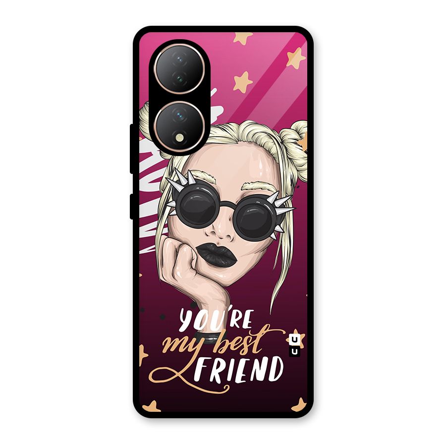 You My Best Friend Glass Back Case for Vivo Y100A