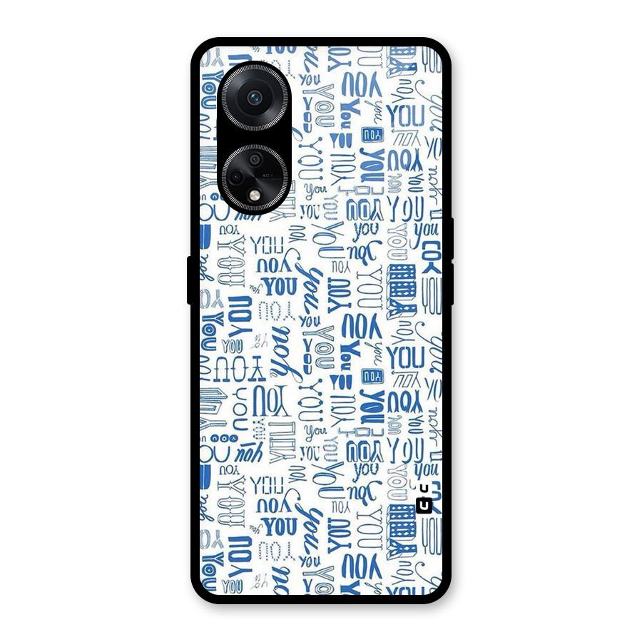 You Pattern Glass Back Case for Oppo F23