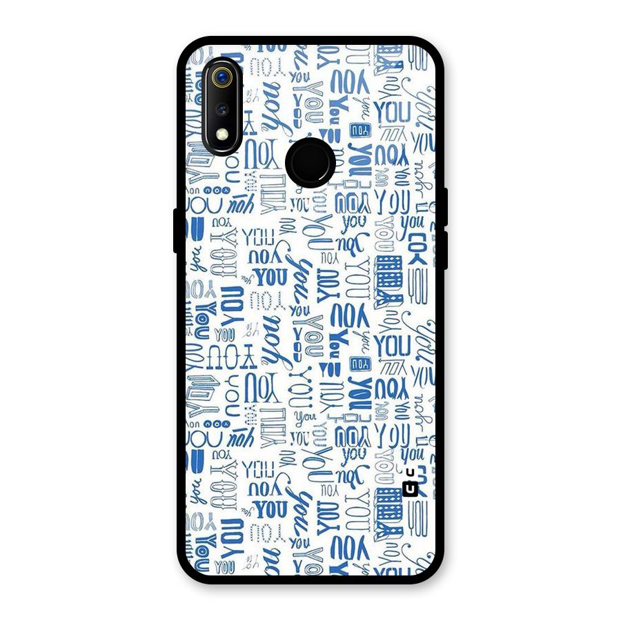 You Pattern Glass Back Case for Realme 3i