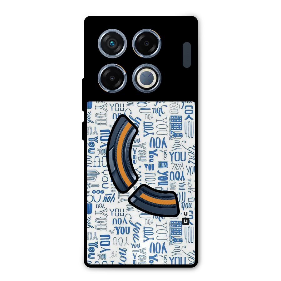 You Pattern Metal Back Case for Infinix GT 20 Pro