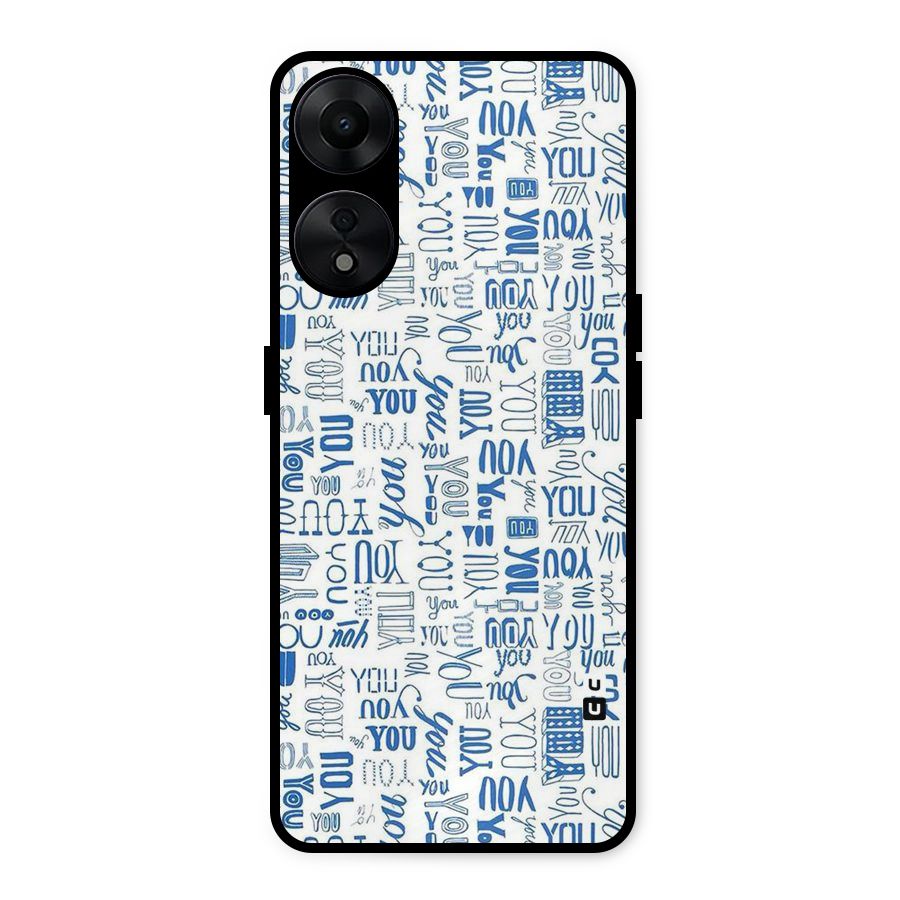 You Pattern Metal Back Case for Oppo A78 5G