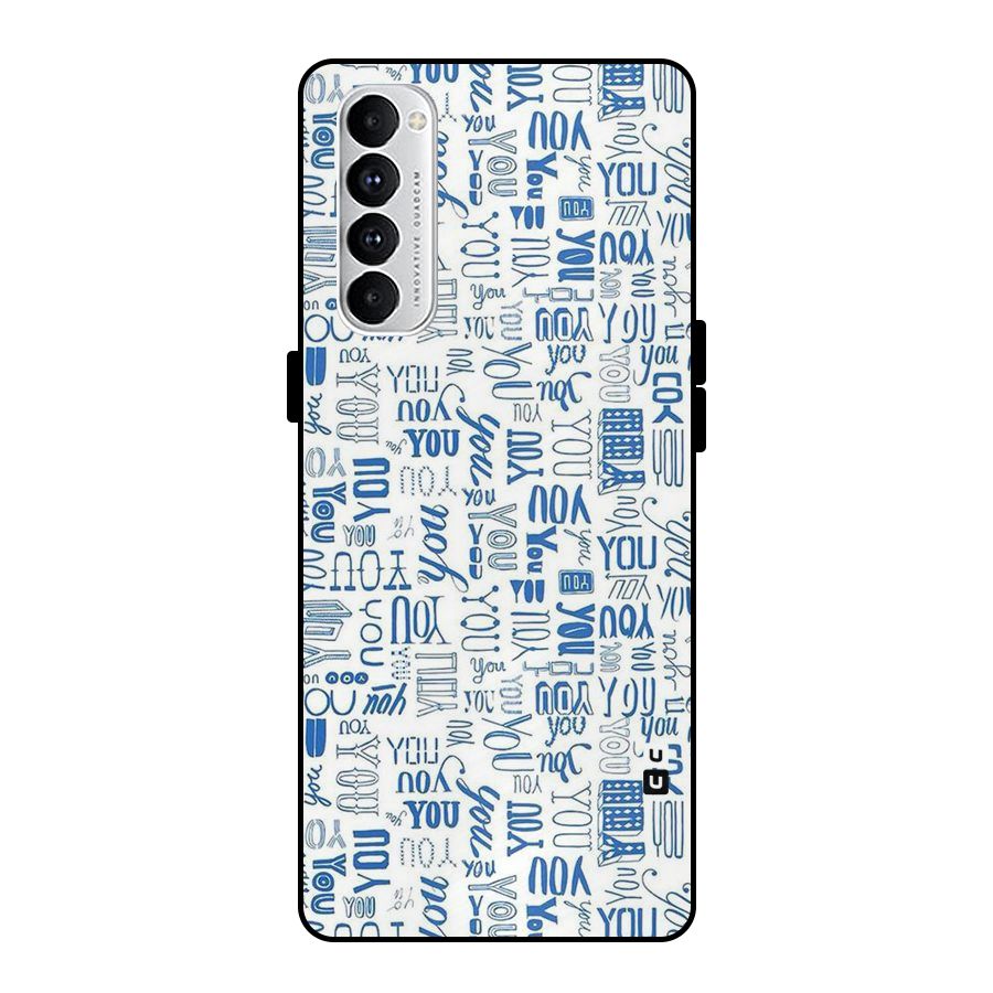 You Pattern Metal Back Case for Oppo Reno4 Pro