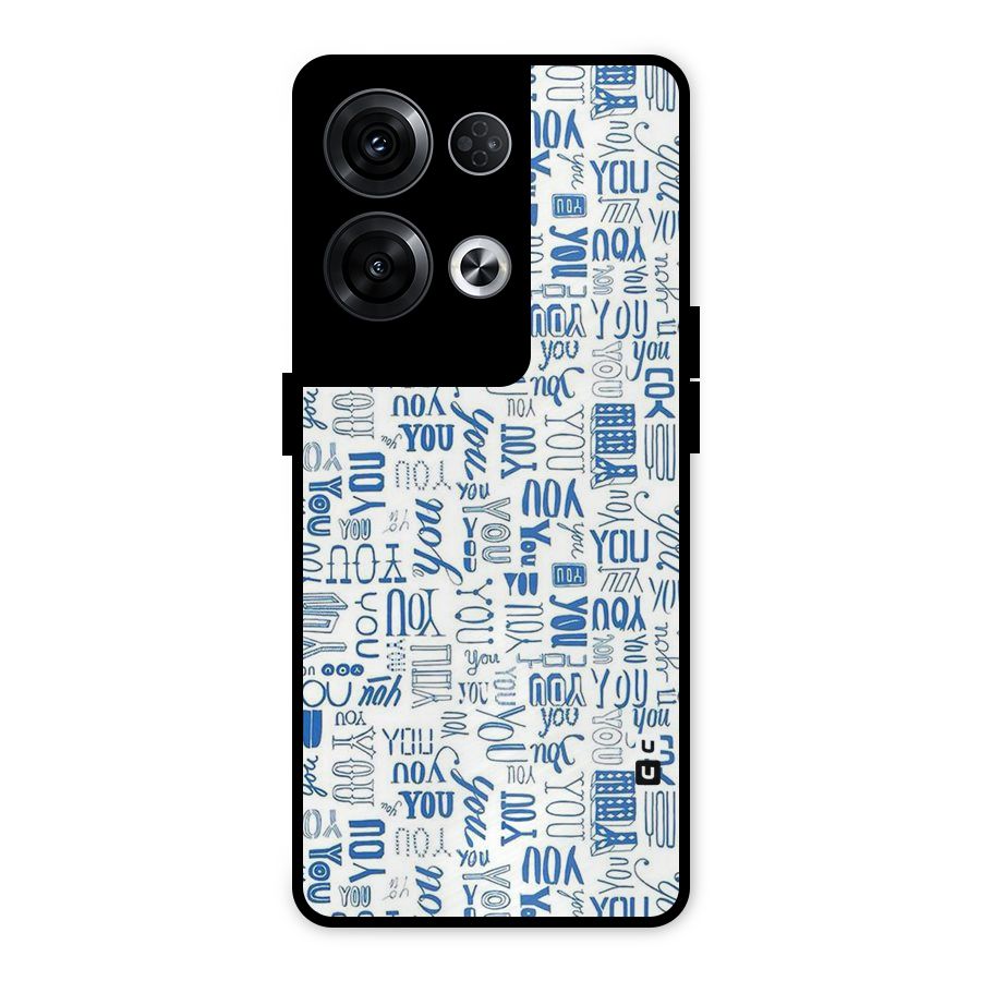 You Pattern Metal Back Case for Oppo Reno8 Pro 5G