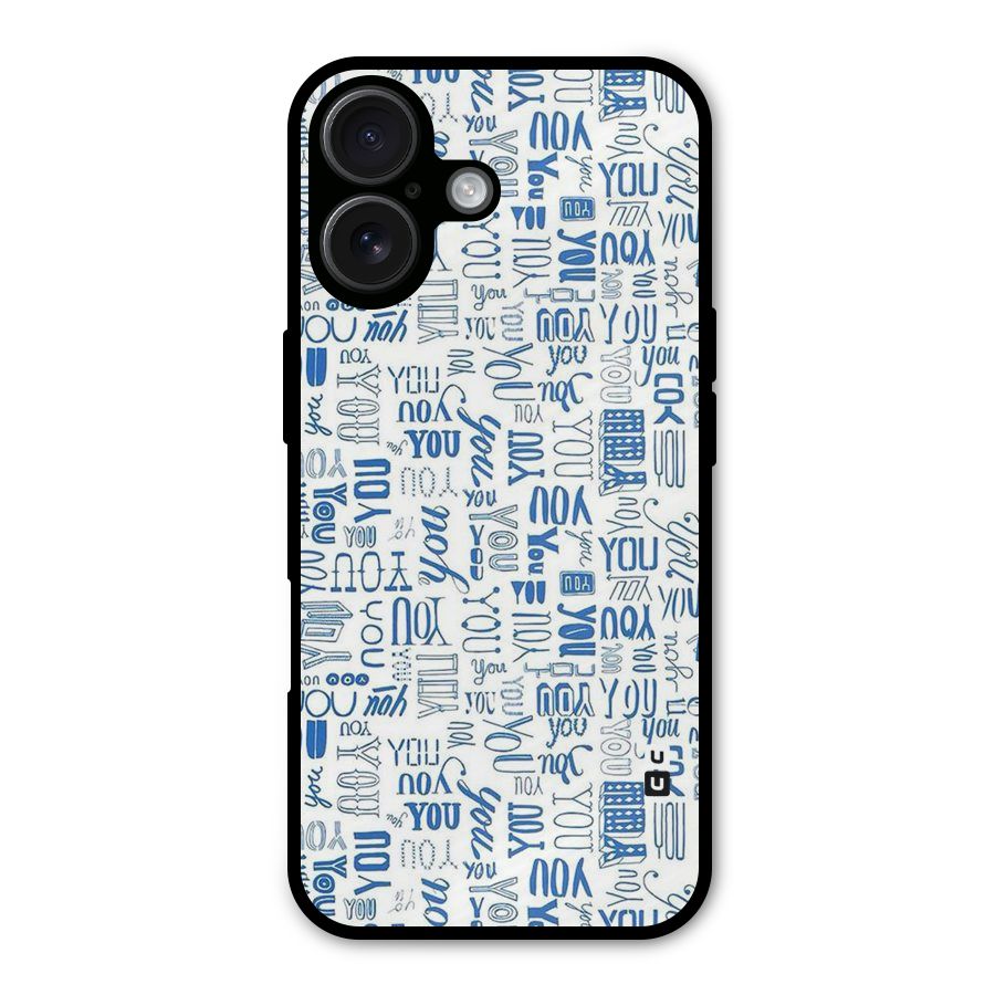 You Pattern Metal Back Case for iPhone 16
