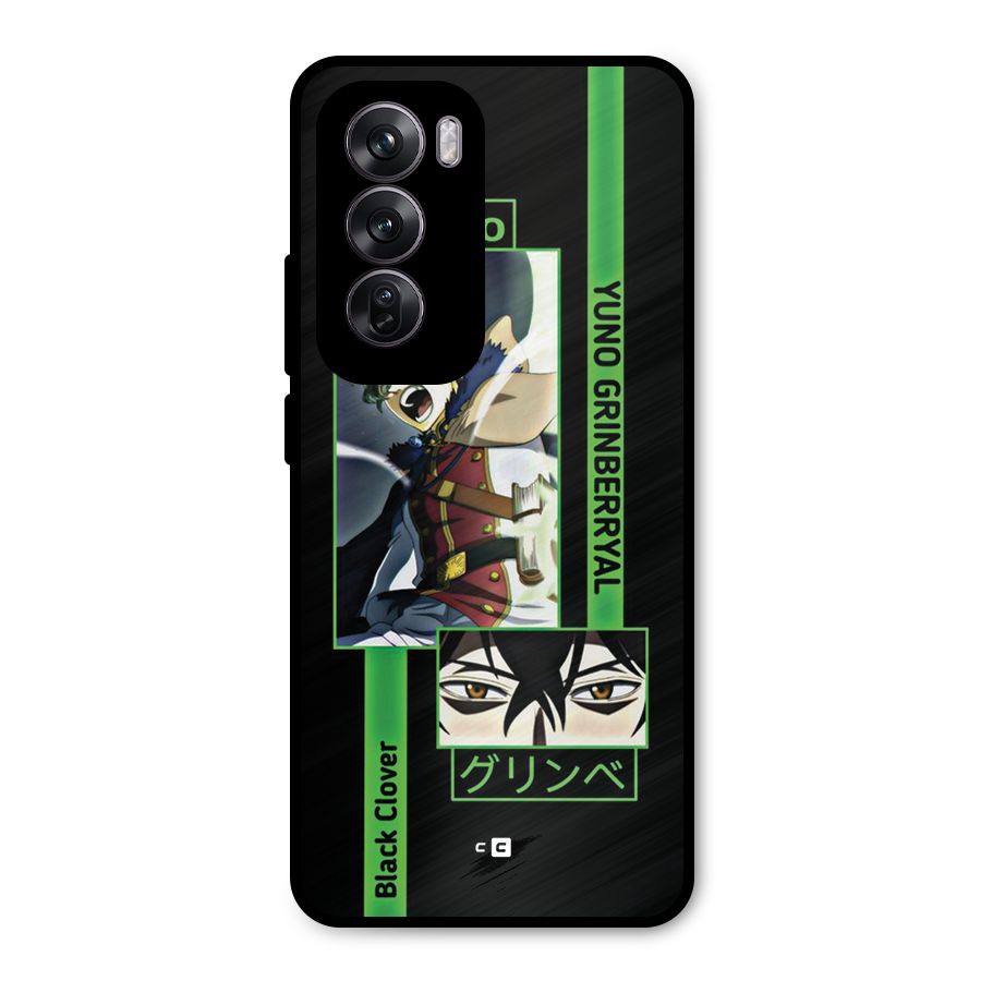 Yuno Black Clover Metal Back Case for Oppo Reno12 Pro