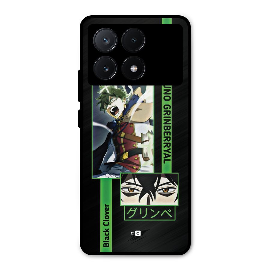 Yuno Black Clover Metal Back Case for Poco X6 Pro