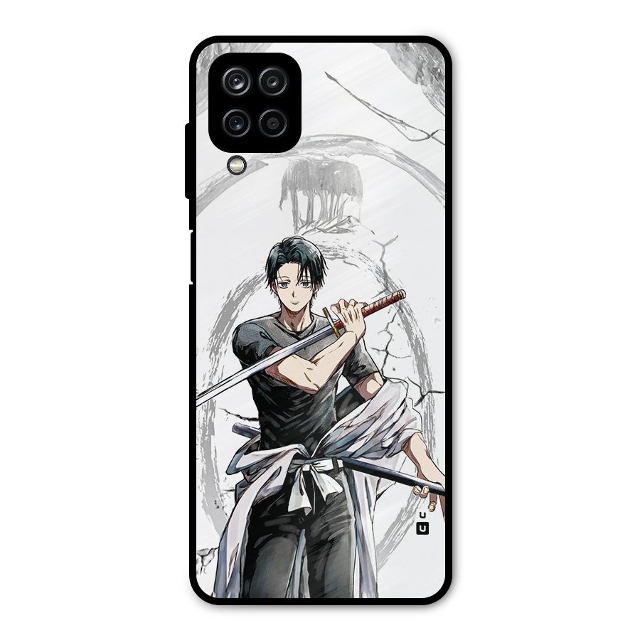 Yuta With Katana Metal Back Case for Galaxy A12