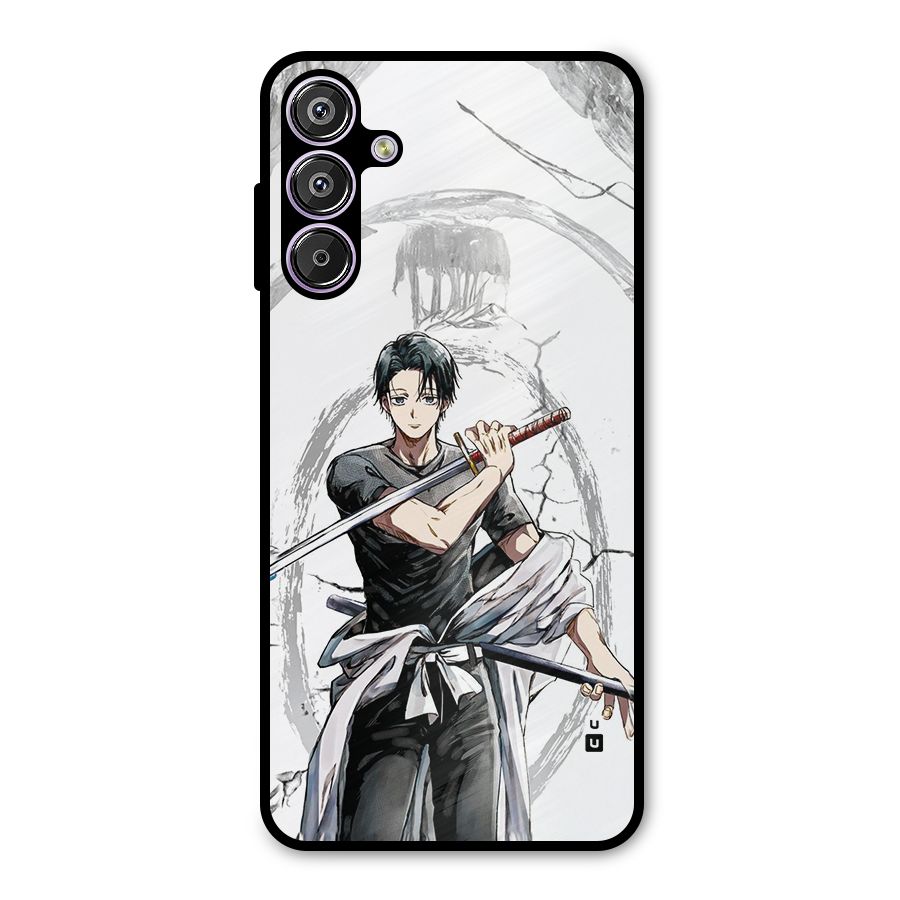 Yuta With Katana Metal Back Case for Galaxy F15