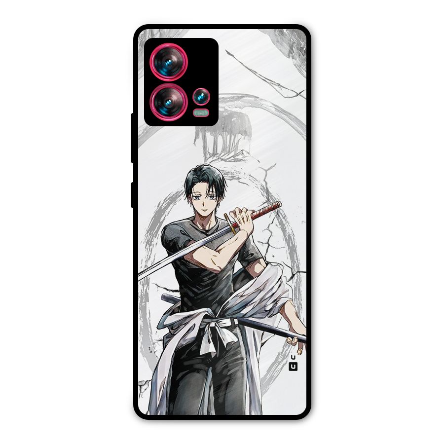 Yuta With Katana Metal Back Case for Motorola Edge 30 Fusion