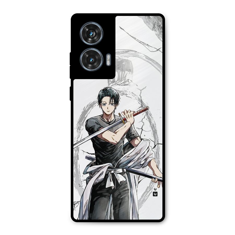 Yuta With Katana Metal Back Case for Motorola Edge 50 Fusion