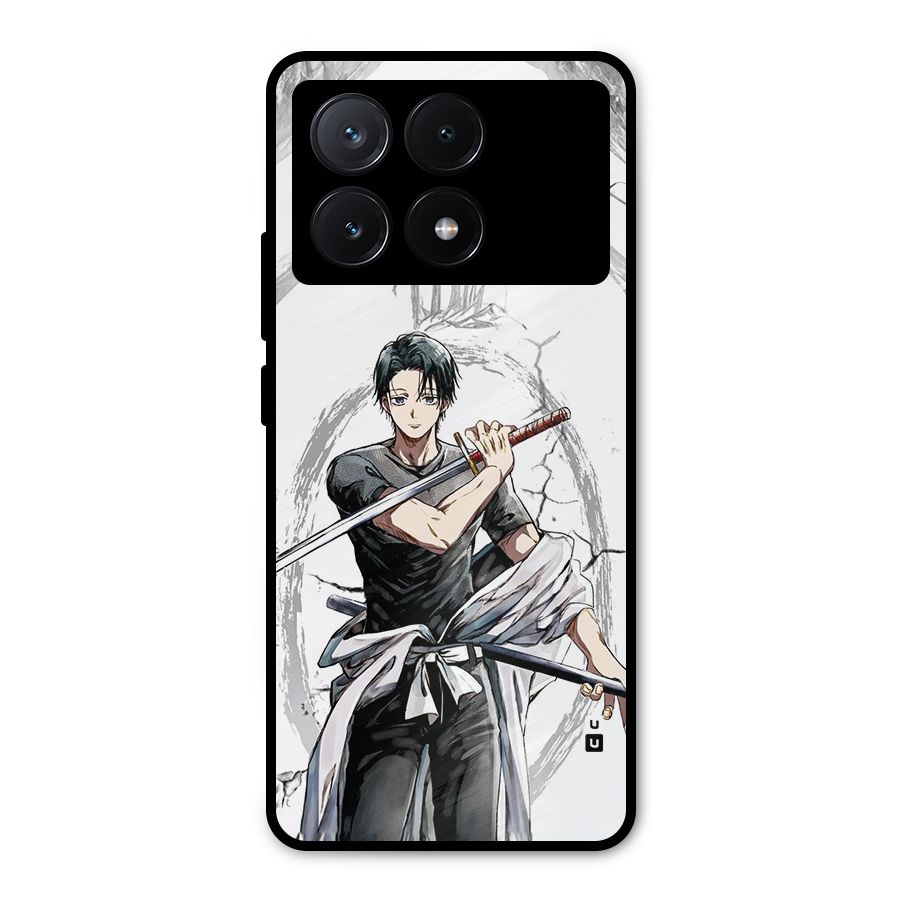 Yuta With Katana Metal Back Case for Poco X6 Pro