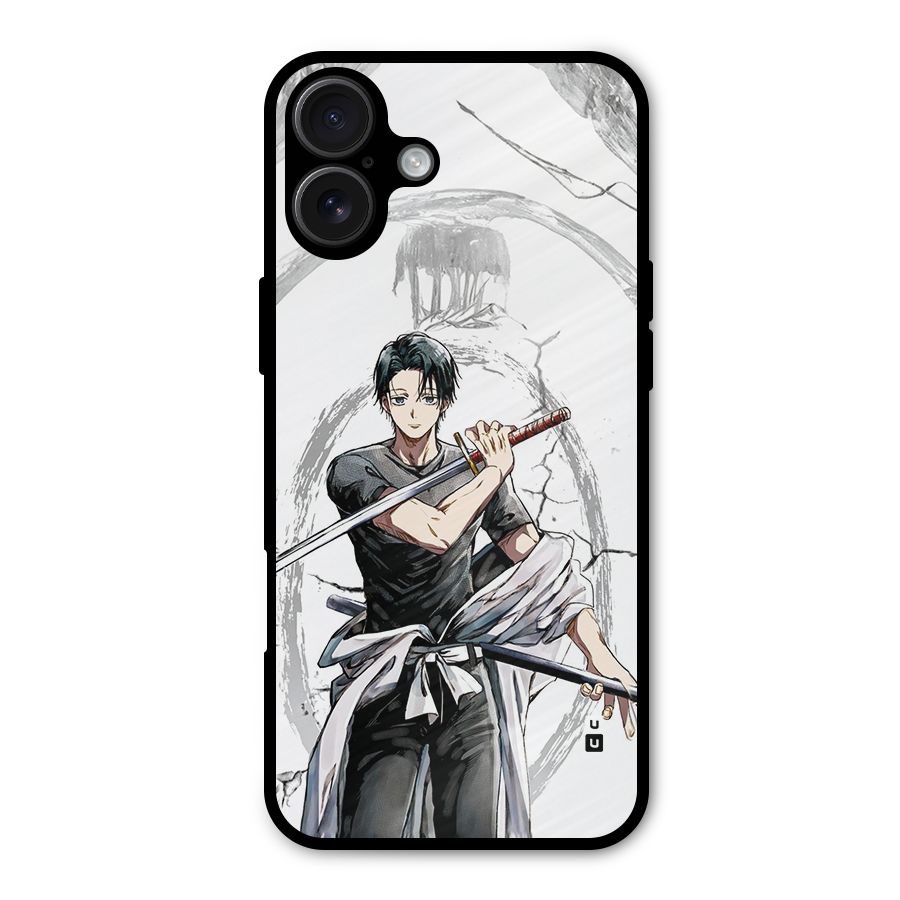Yuta With Katana Metal Back Case for iPhone 16 Plus