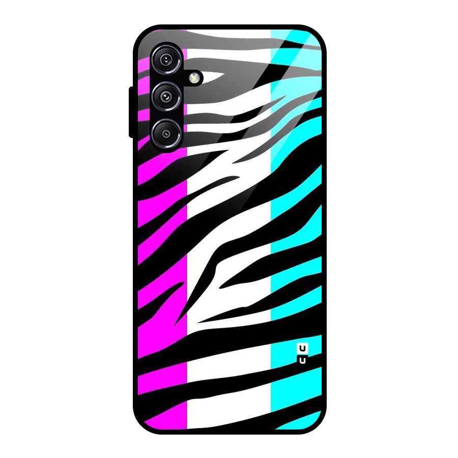 Zebra Texture Glass Back Case for Galaxy M34 5G