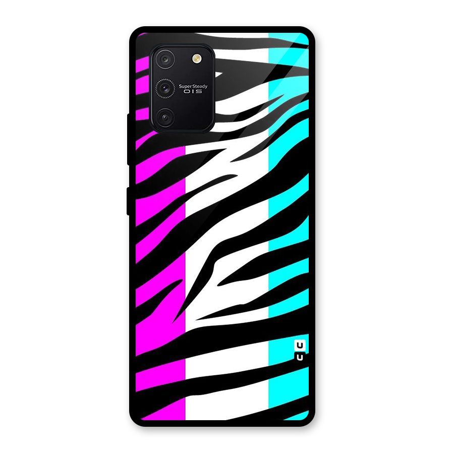 Zebra Texture Glass Back Case for Galaxy S10 Lite